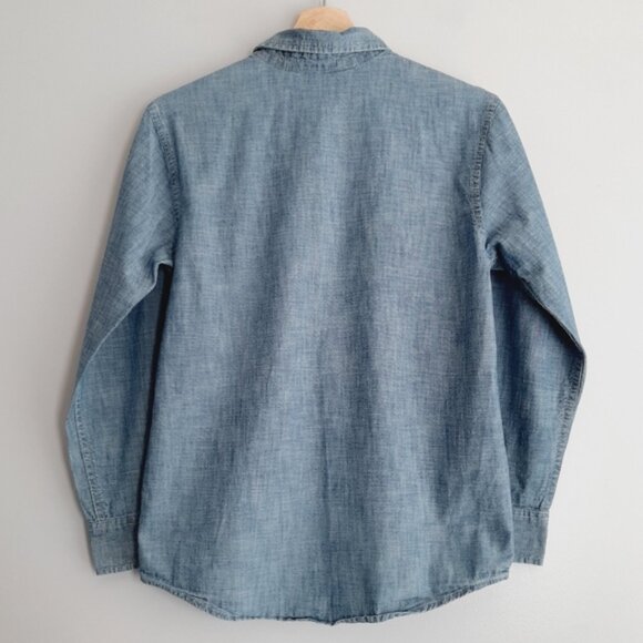 OLD NAVY 100% Cotton Chambray Blue Button Down Shirt Kids Youth Sz XL - Picture 5 of 9